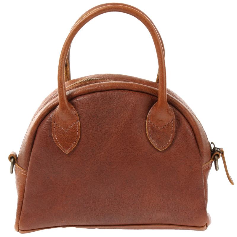 Leconi kleine Henkeltasche Ledertasche Damentasche Leder braun LE3083 Online Outlet