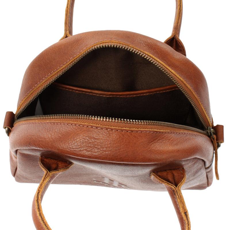 Leconi kleine Henkeltasche Ledertasche Damentasche Leder braun LE3083 Online Outlet