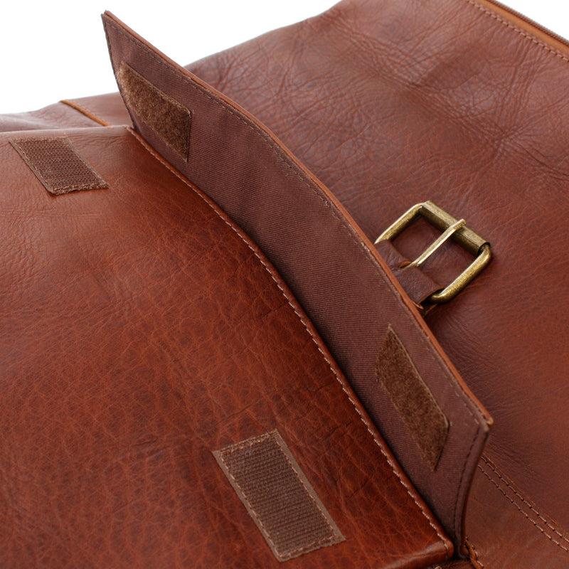 Leconi Roll Top Lederrucksack Lederrucksack DIN A4 Leder braun LE1034 Neuheiten