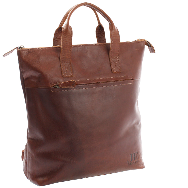 Leconi Lederrucksack Cityrucksack Freizeitrucksack Leder braun LE1033 Bestseller