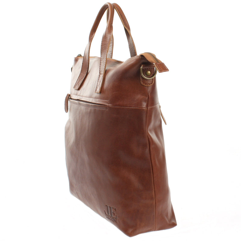 Leconi großer Shopper Henkeltasche Damentasche Leder braun LE0069 VIP-Rabatte