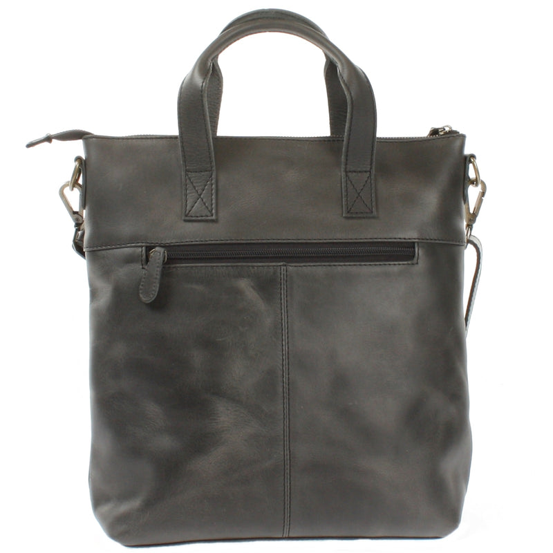 Leconi Damentasche Umhängetasche Ledertasche Leder dunkelgrau LE0068 Super Sparpreis