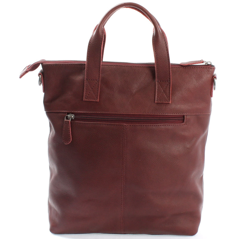 Leconi Henkeltasche Umhängetasche Damentasche Leder bordeaux LE0068 Wochenangebot