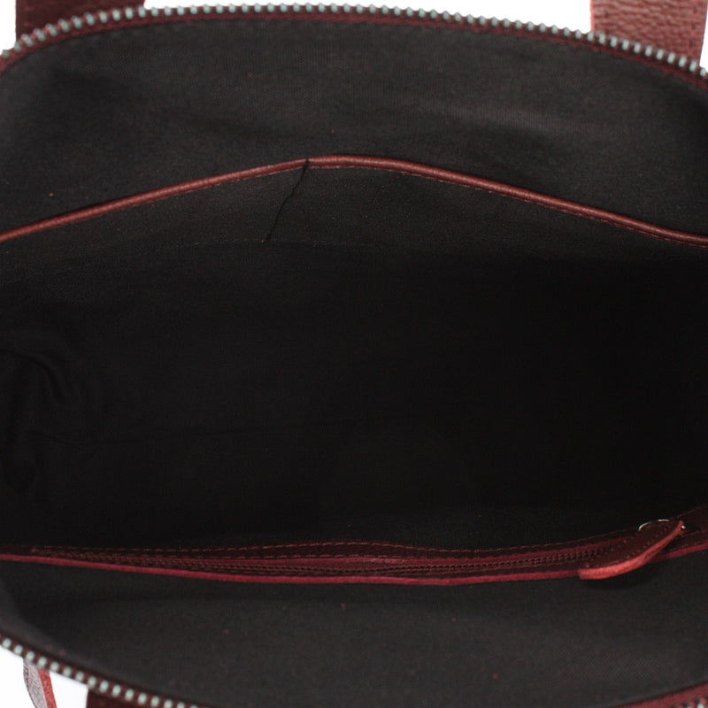 Leconi Henkeltasche Umhängetasche Damentasche Leder bordeaux LE0068 Wochenangebot