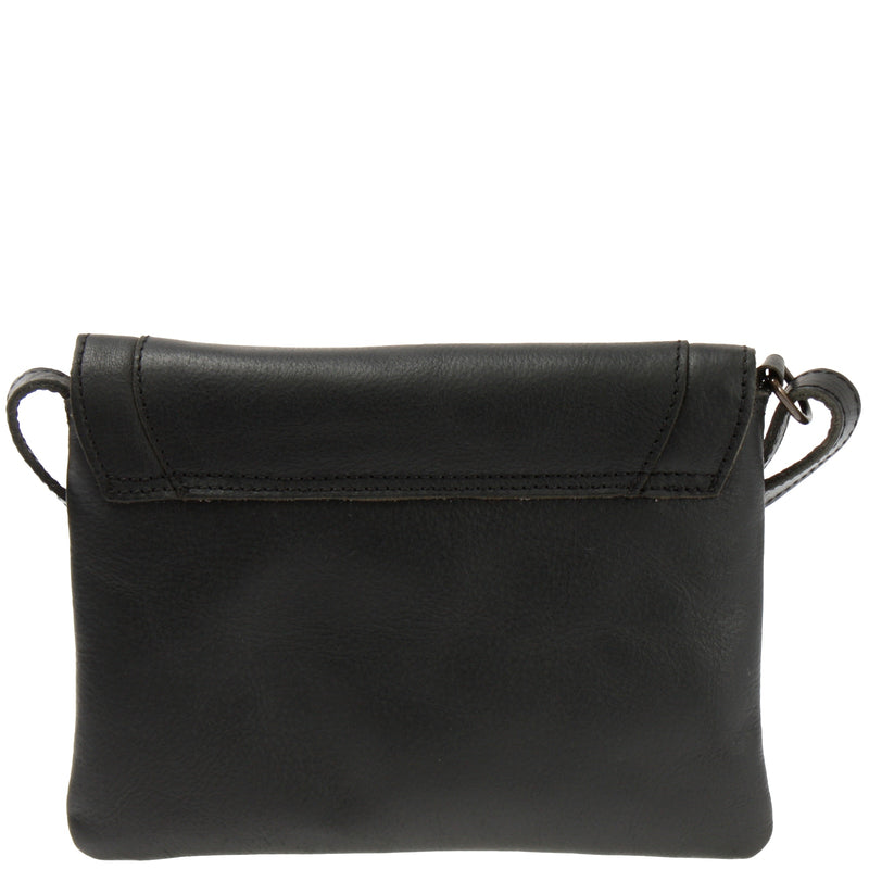 Leconi kleine Umhängetasche Ledertasche Damentasche Schultertasche Leder schwarz LE3078 Begrenzte Freigabe