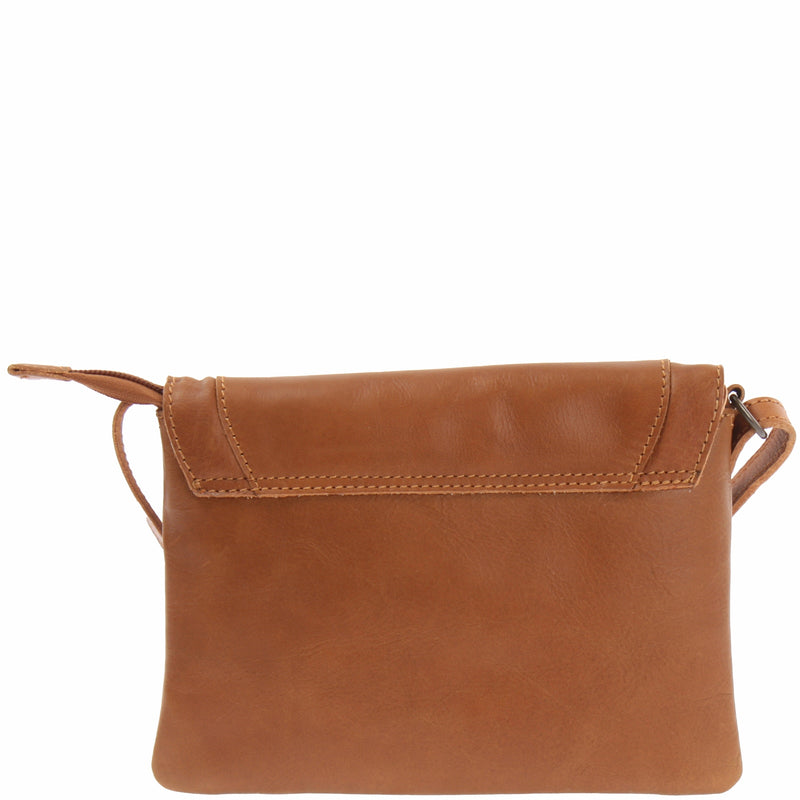 Leconi kleine Umhängetasche Ledertasche Damentasche Schultertasche Leder cognac LE3078 Letzte 3 Tage