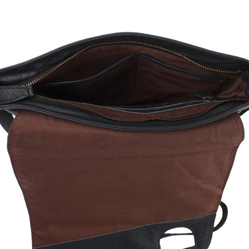 Leconi Umhängetasche Ledertasche Damen Schultertasche Leder navy LE3073 Bis zu 50% Rabatt