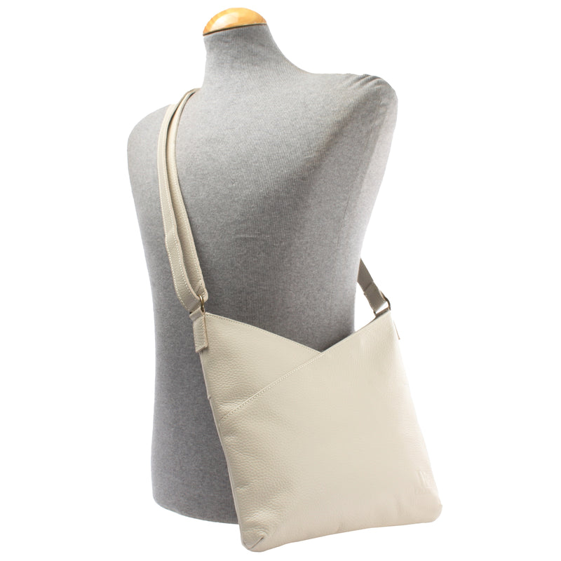Leconi Damentasche Umhängetasche Handtasche Leder beige LE0065 Bis zu 60% Rabatt