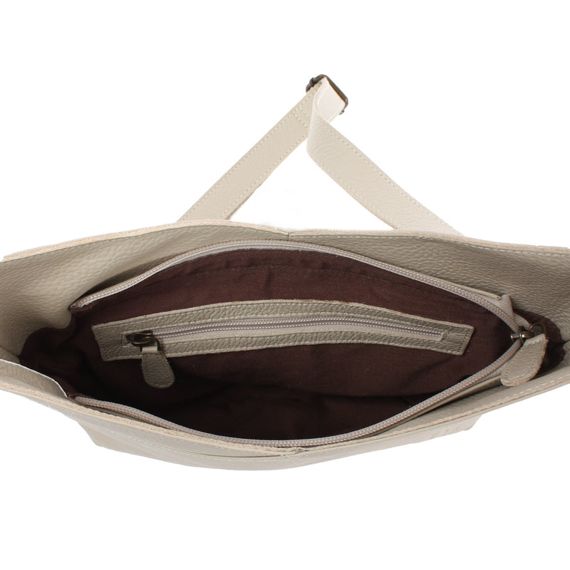Leconi Damentasche Umhängetasche Handtasche Leder beige LE0065 Bis zu 60% Rabatt
