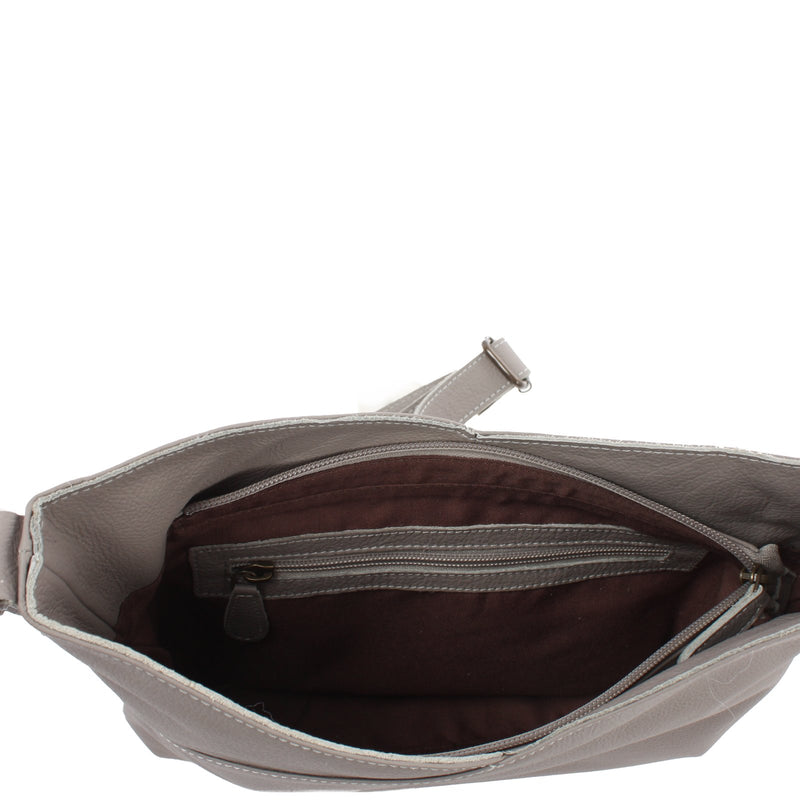 Leconi Damentasche Umhängetasche Handtasche Leder grau LE0065 Bis zu 65% Rabatt