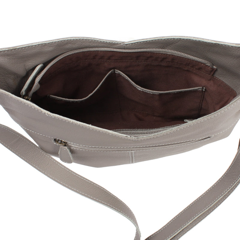 Leconi Damentasche Umhängetasche Handtasche Leder grau LE0065 Bis zu 65% Rabatt