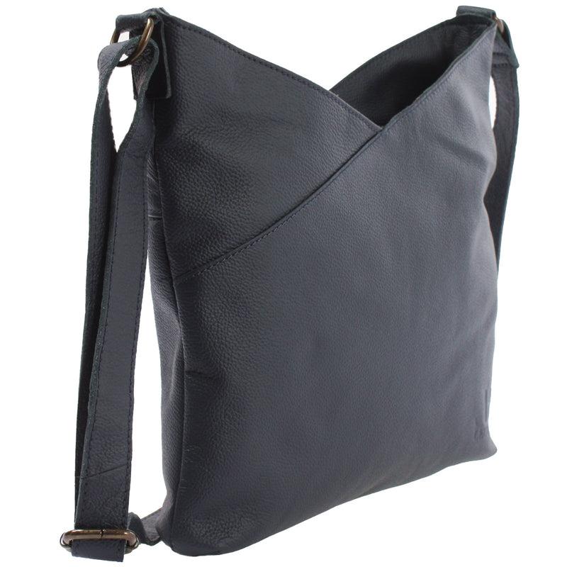 Leconi Damentasche Umhängetasche Handtasche Leder navy LE0065 Nur für heute