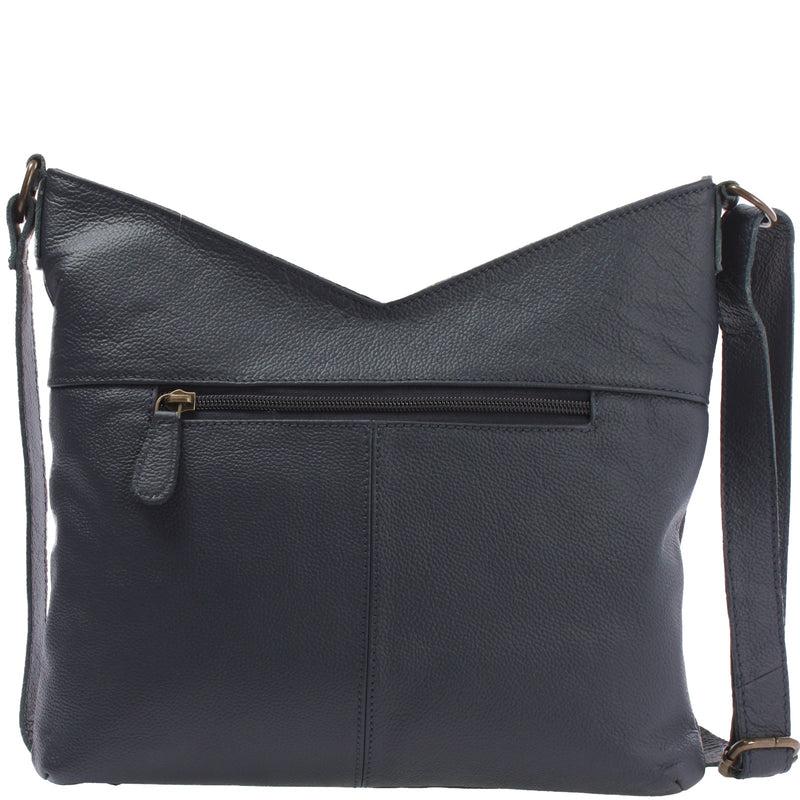 Leconi Damentasche Umhängetasche Handtasche Leder navy LE0065 Nur für heute