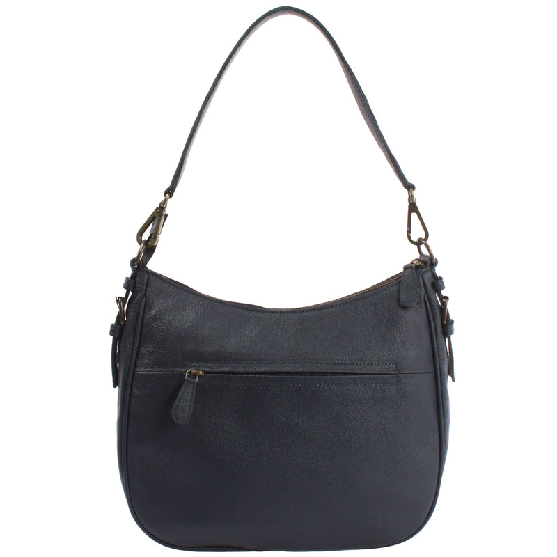 Leconi Schultertasche Ledertasche Damentasche Leder navy LE0063 Sonderangebot der Fabrik