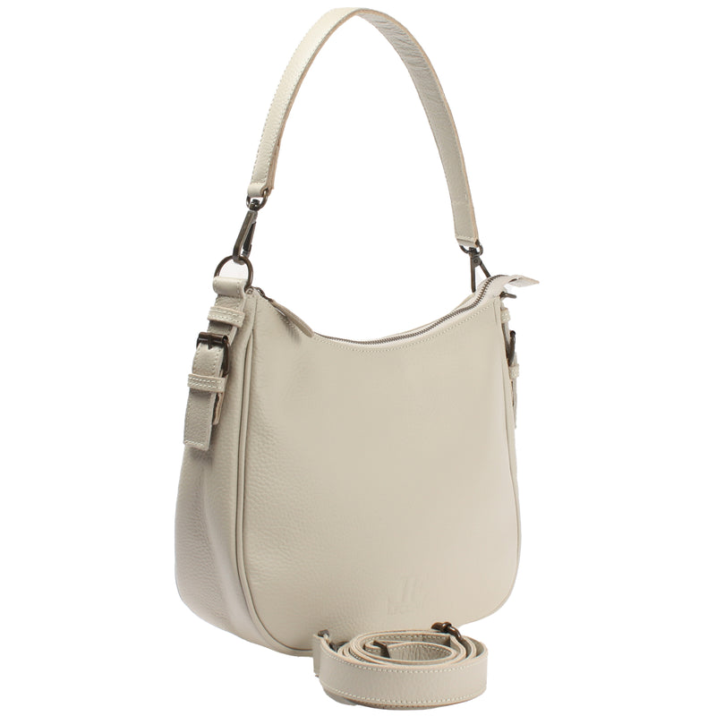 Leconi Schultertasche Ledertasche Damentasche Leder beige LE0063 Vierteljährliche Förderung
