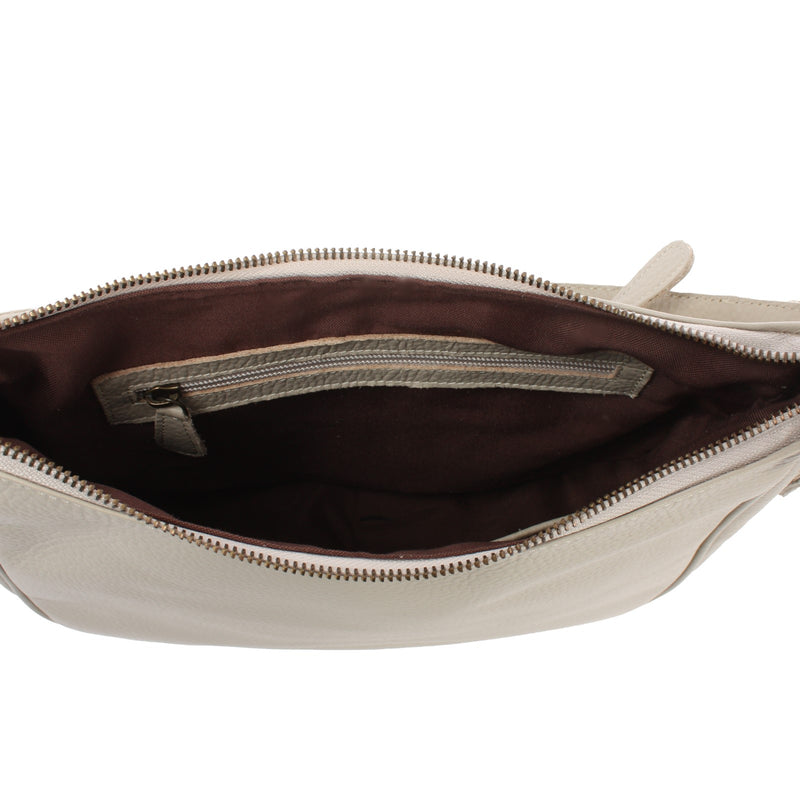 Leconi Schultertasche Ledertasche Damentasche Leder beige LE0063 Vierteljährliche Förderung