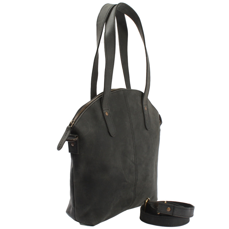 Leconi Shopper Schultertasche Damen Handtasche Ledertasche Henkeltasche Leder grau LE0060 Discount Store für neue Produkte