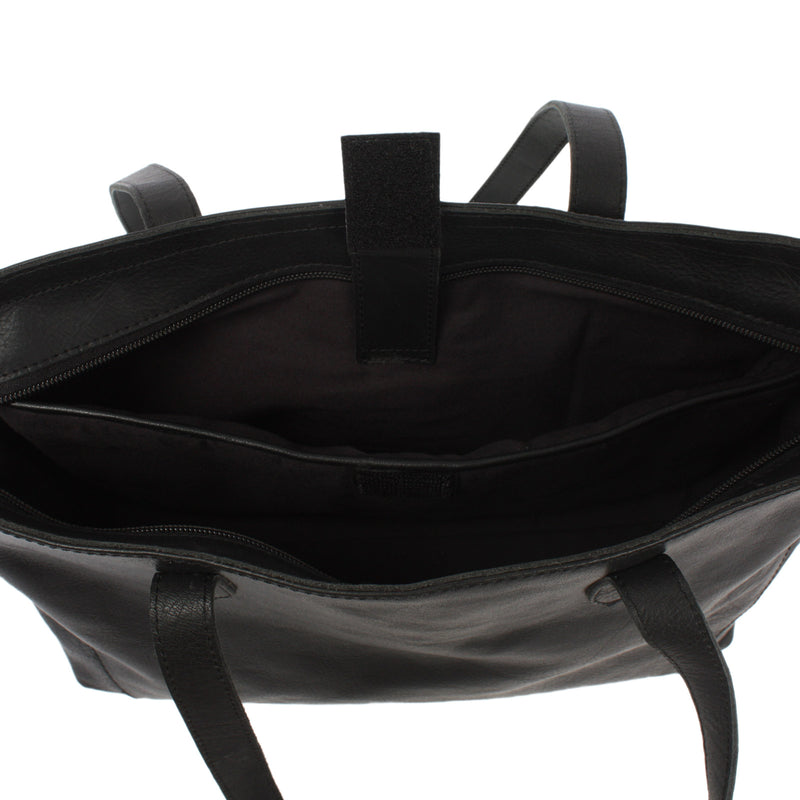 Leconi Schultertasche Damentasche DIN A4 Leder schwarz LE0071 Kostenloser Versand international