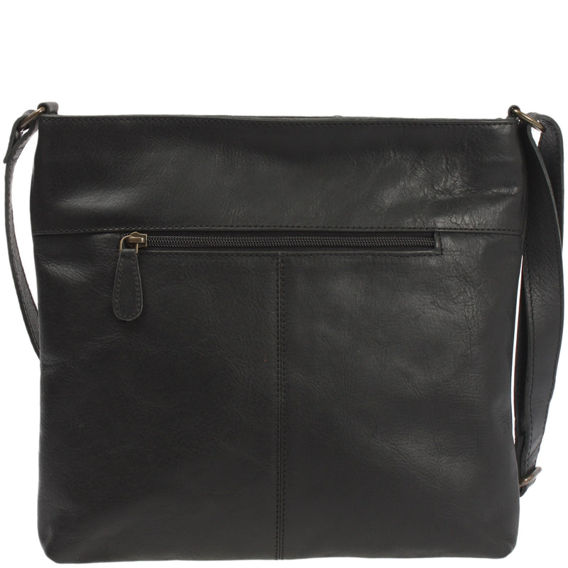 Leconi Umhängetasche Ledertasche Damen Schultertasche Leder schwarz LE0066 Speichern exportieren