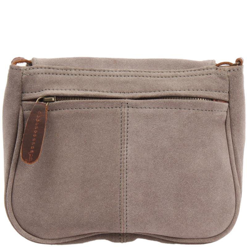 Leconi kleine Umhängetasche Ledertasche Damentasche Schultertasche Veloursleder grau LE3047 50% Rabatt für begrenzte Zeit