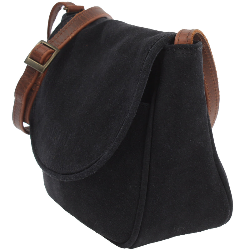 Leconi kleine Umhängetasche Ledertasche Damentasche Schultertasche Veloursleder anthrazit LE3047 Rabatte dieses Monats