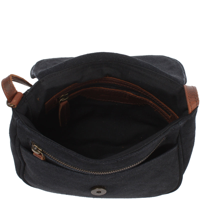 Leconi kleine Umhängetasche Ledertasche Damentasche Schultertasche Veloursleder anthrazit LE3047 Rabatte dieses Monats