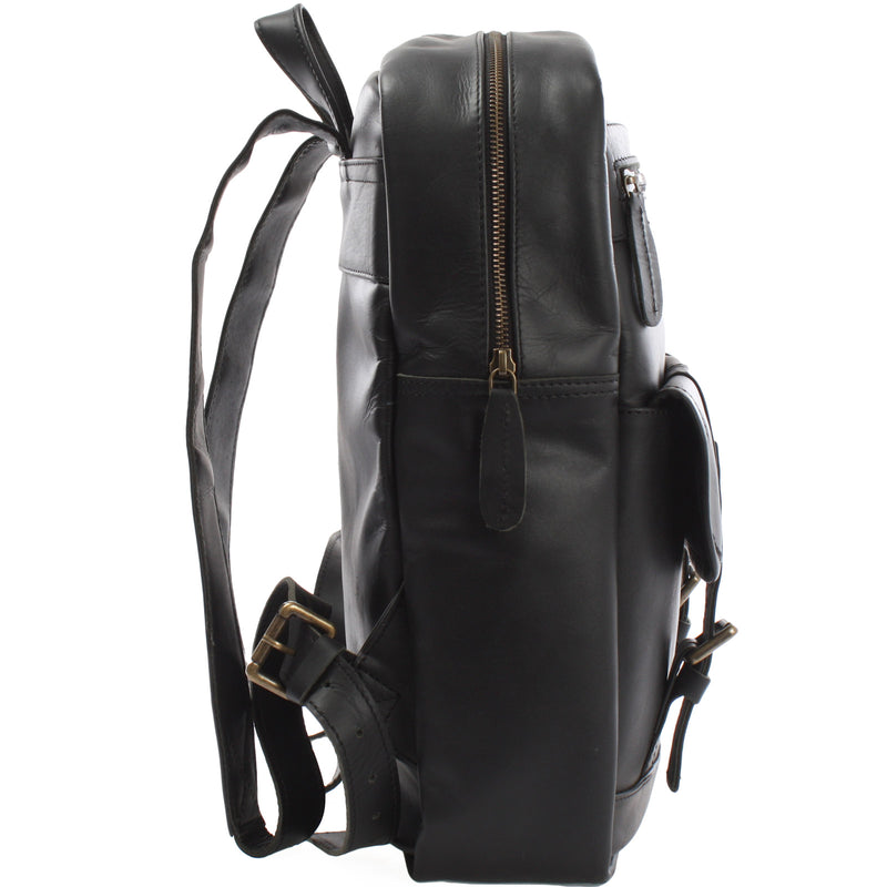 Leconi Lederrucksack Freizeitrucksack Wanderrucksack Leder schwarz LE1018 2025