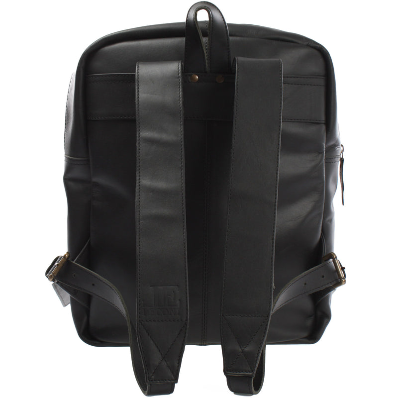 Leconi Lederrucksack Freizeitrucksack Wanderrucksack Leder schwarz LE1018 2025