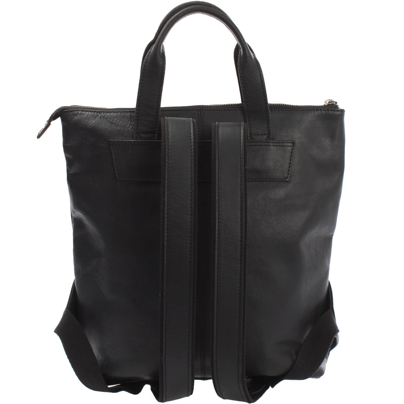 Leconi Rucksack Lederrucksack Freizeitrucksack Damen Herren Leder schwarz LE1031 Verkauf