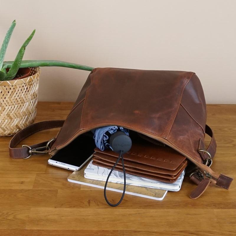 Leconi Umhängetasche Schultertasche Ledertasche Leder braun LE0058 Angebote