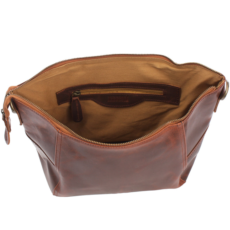 Leconi Umhängetasche Schultertasche Ledertasche Leder braun LE0058 Angebote