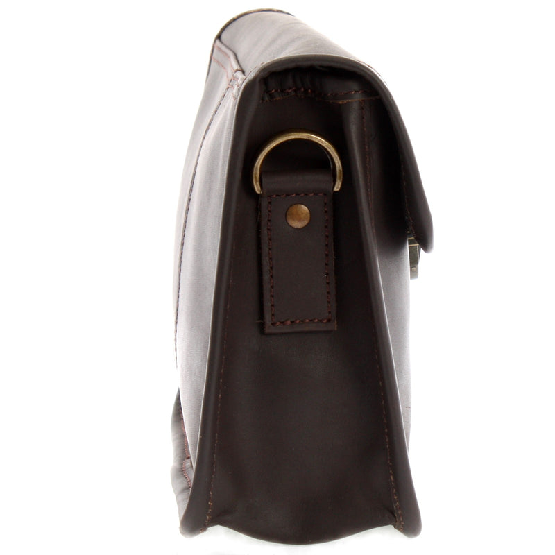 Leconi kleine Umhängetasche Ledertasche Leder dunkelbraun LE3041 Hotsell