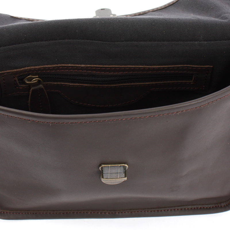 Leconi kleine Umhängetasche Ledertasche Leder dunkelbraun LE3041 Hotsell