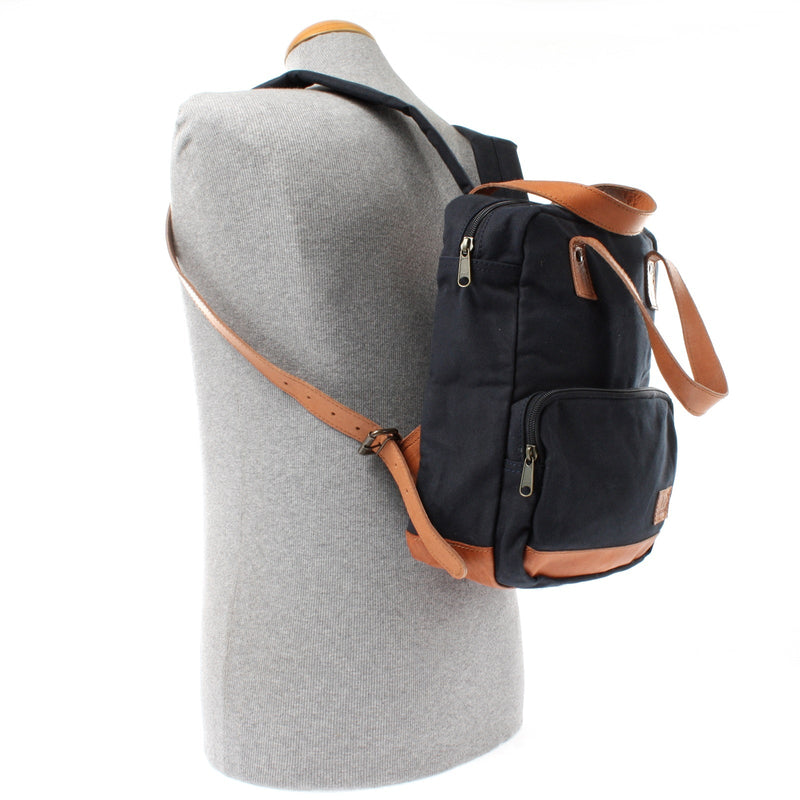 Leconi B-Ware Canvasrucksack kleiner Freizeitrucksack Damen Herren Canvas navy LE1028 Kostenloser Versand