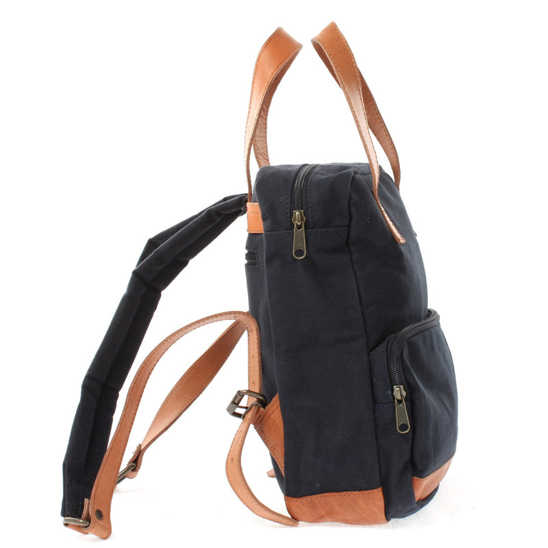 Leconi B-Ware Canvasrucksack kleiner Freizeitrucksack Damen Herren Canvas navy LE1028 Kostenloser Versand