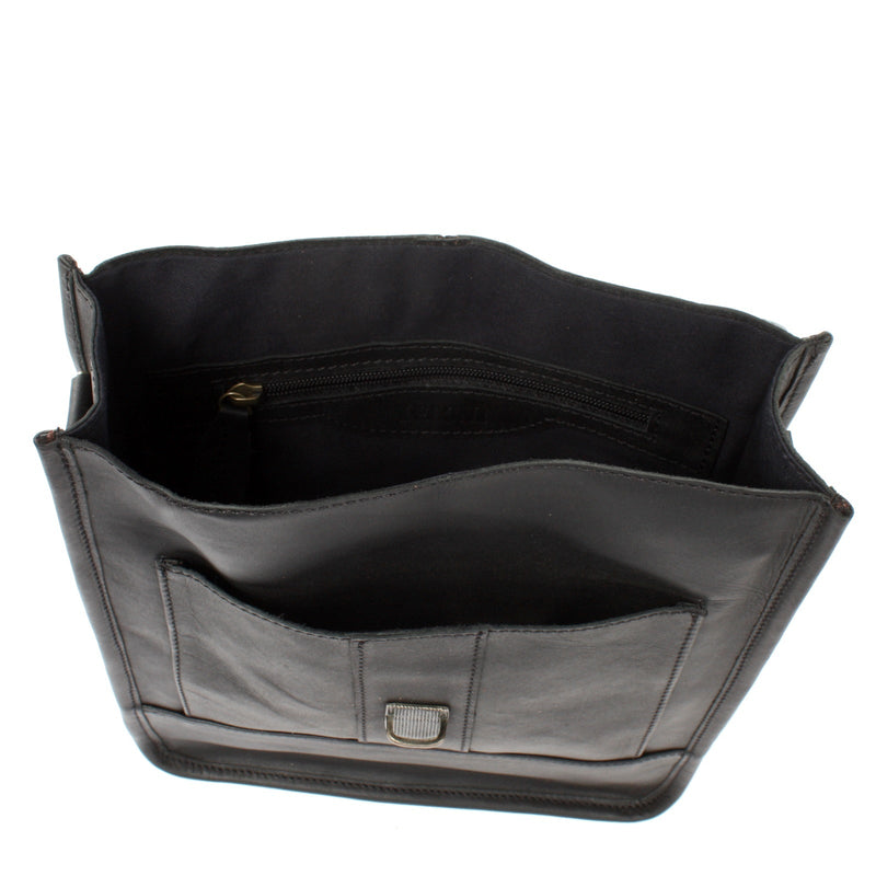 Leconi B-Ware Umhängetasche Freizeittasche Herren Damen Hochformat Leder schwarz LE3052 Limitierter Zeitrabatt