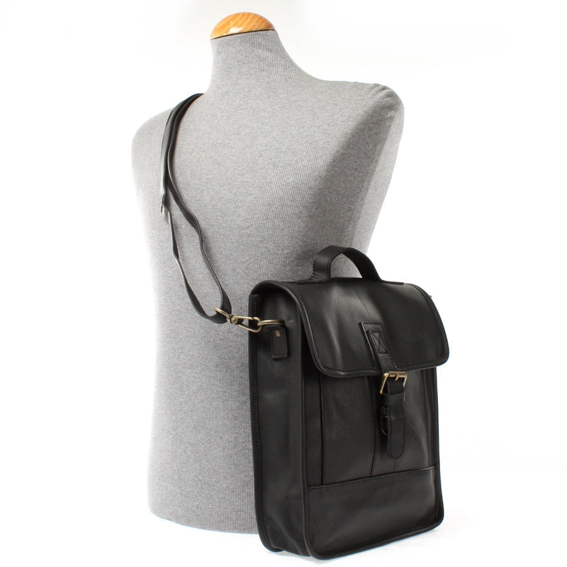Leconi B-Ware Umhängetasche Freizeittasche Herren Damen Hochformat Leder schwarz LE3052 Limitierter Zeitrabatt