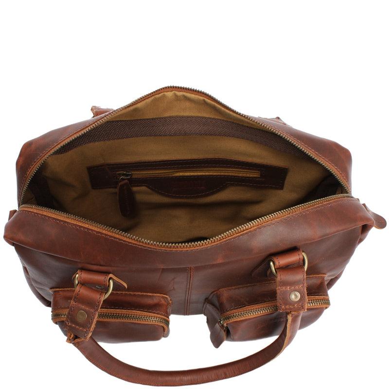 Leconi B-Ware Schultertasche Handtasche Henkeltasche Damen Leder braun LE0046 Fabrik Onlineshop