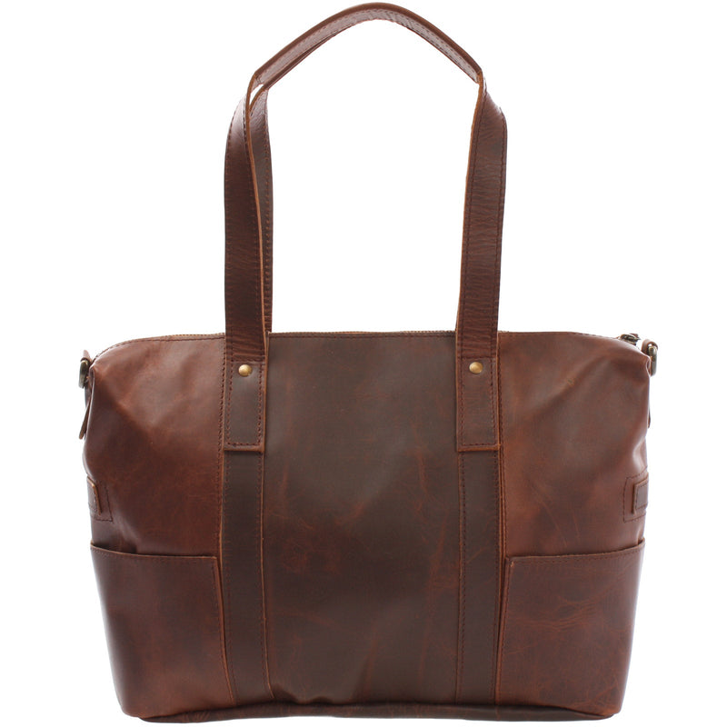 Leconi B-Ware Shopper Schultertasche Henkeltasche Leder braun LE0034 Fabrikpreis
