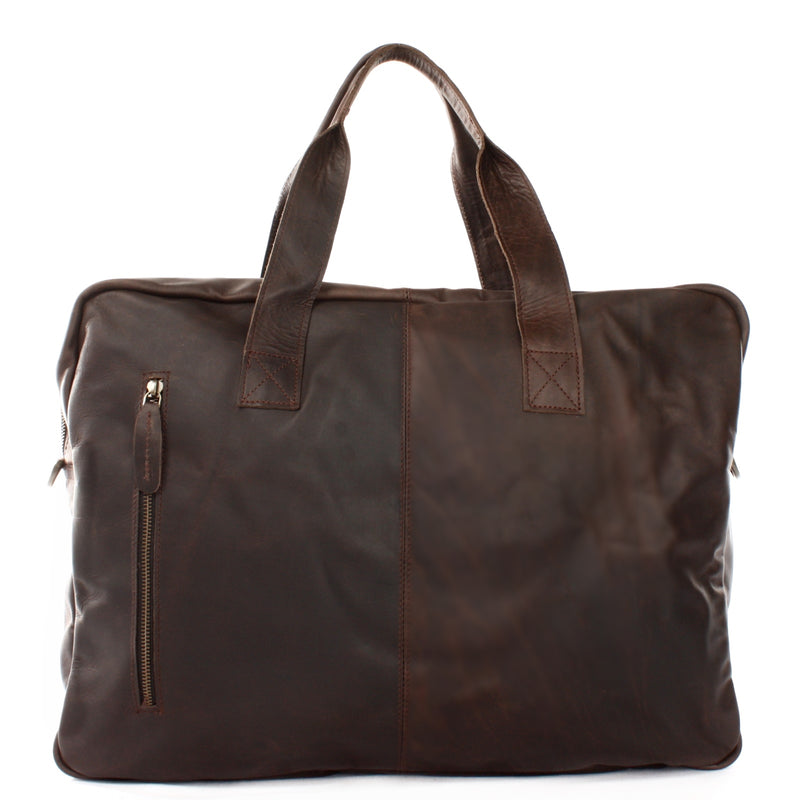 Leconi Weekender kleine Reisetasche Sporttasche vintage Leder dunkelbraun LE2018 Flash Sale