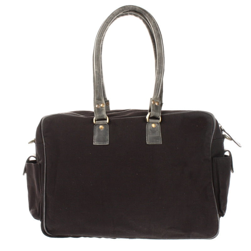 Leconi Aktentasche Arbeitstasche Damen Herren Canvas Leder schwarz LE3038 Begrenztes Angebot