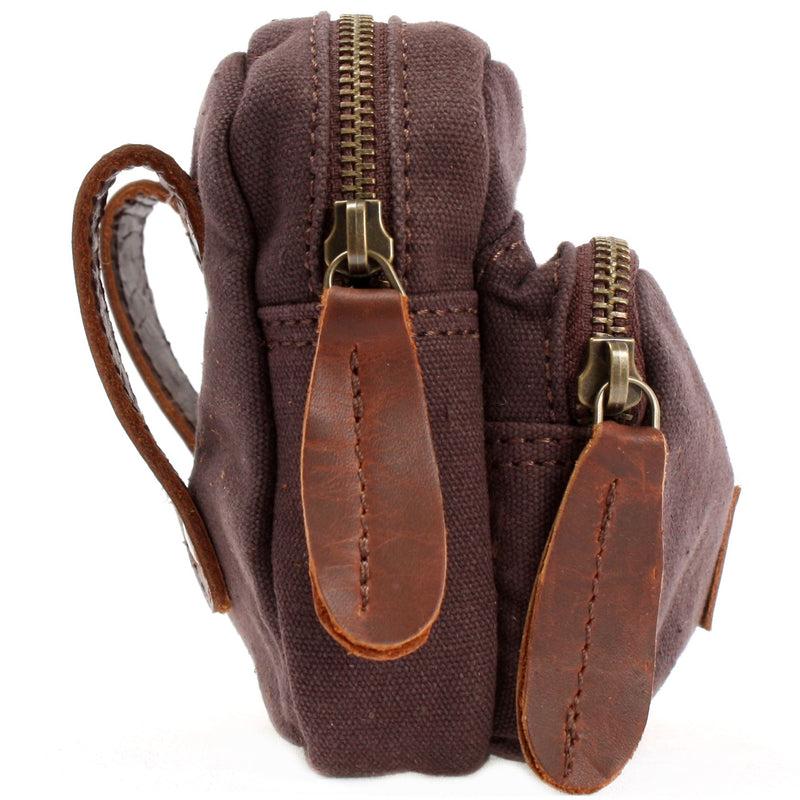 Leconi Gürteltasche Bauchtasche Canvas Rindsleder mokka LE3037 Black Friday