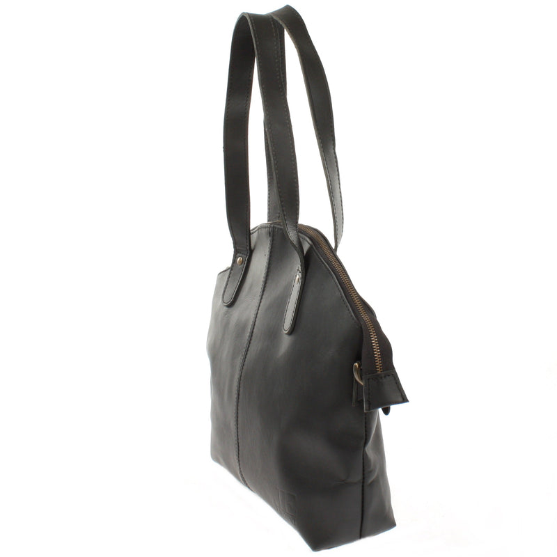 Leconi Shopper Schultertasche Damen Handtasche Ledertasche Henkeltasche Leder schwarz LE0060 Weihnachtsangebot