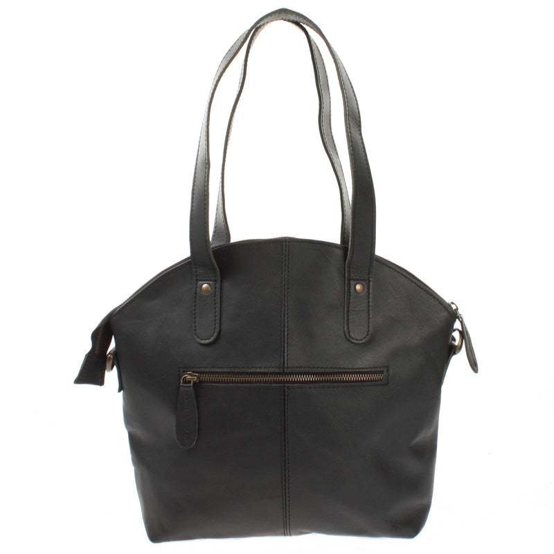 Leconi Shopper Schultertasche Damen Handtasche Ledertasche Henkeltasche Leder schwarz LE0060 Weihnachtsangebot