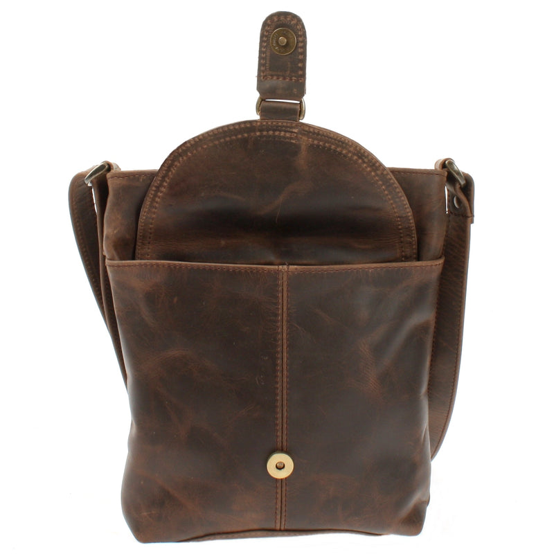 Leconi Umhängetasche Schultertasche Damen Herren Used Look Leder schlamm LE3072 Muttertagsangebot