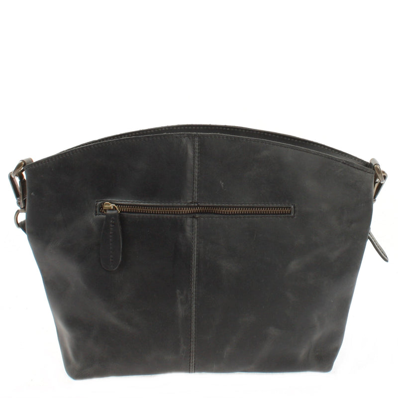 Leconi Umhängetasche Schultertasche Damen Freizeittasche Leder grau LE3050 Valentinstagsangebot