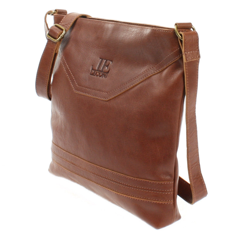 Leconi Umhängetasche Ledertasche Damen Schultertasche Leder braun LE0066 Zeitlich begrenztes Angebot
