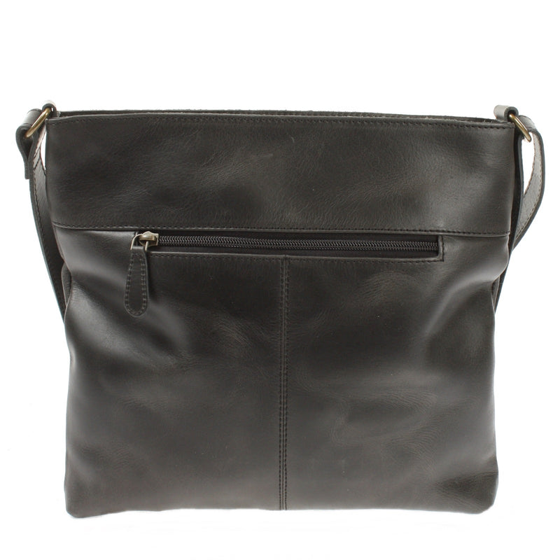 Leconi Umhängetasche Ledertasche Damen Schultertasche Leder dunkelgrau LE0066 Exklusive Angebote