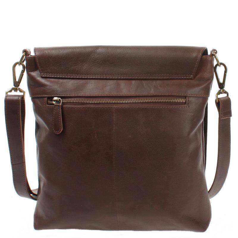 Leconi Umhängetasche Ledertasche Damen Schultertasche Leder dunkelbraun LE3073 Bestseller