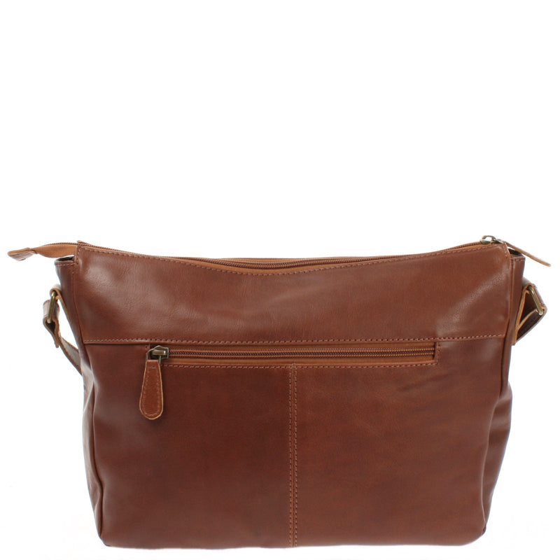 Leconi Umhängetasche Ledertasche Damen Herren Schultertasche Leder braun LE0067 Räumungsverkauf